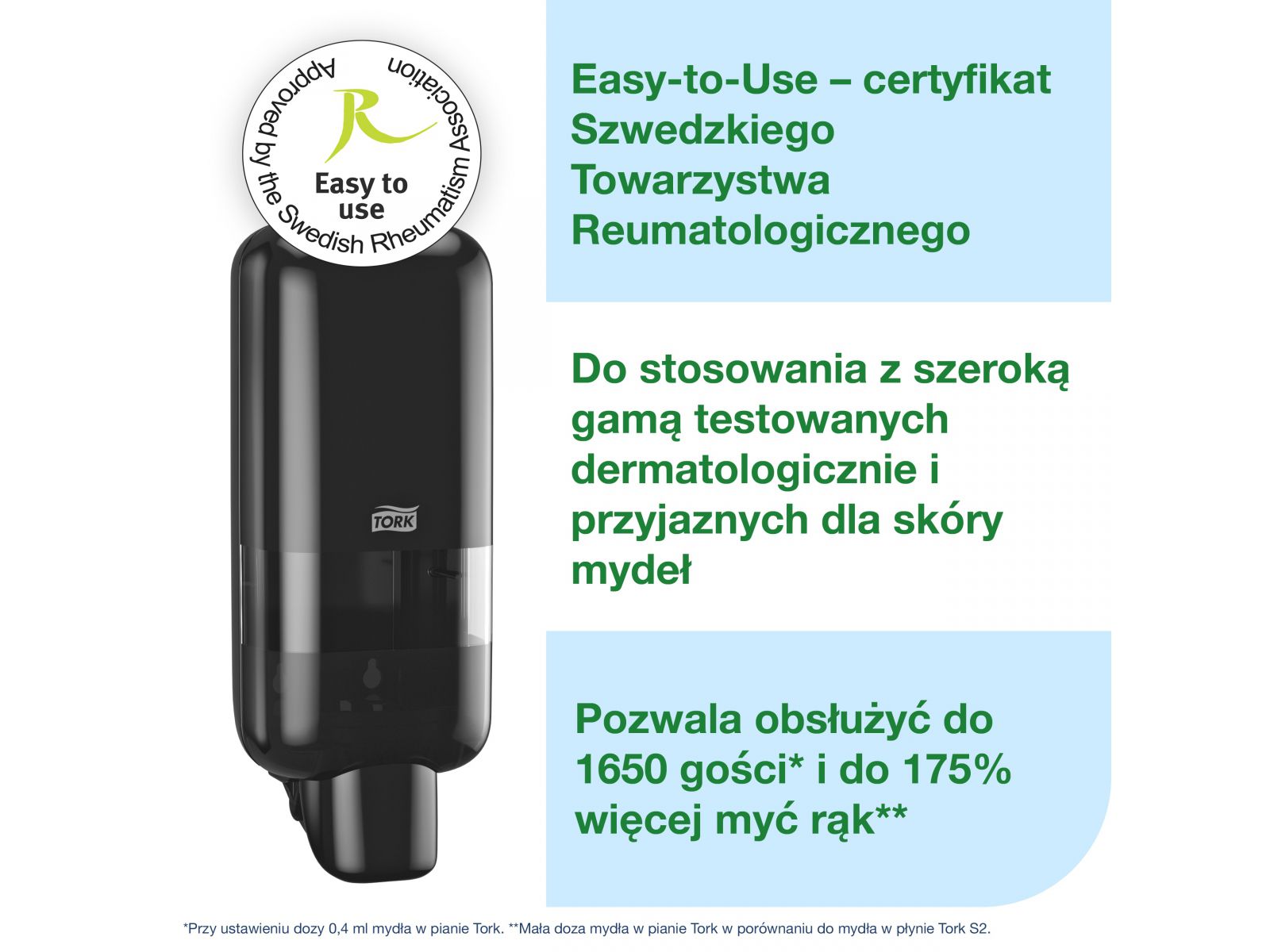 Dozownik mydła pianki S4 TORK 564508 BLACK 1l